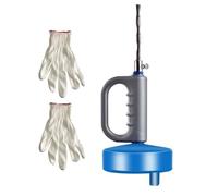 Wsdsgz Set di strumenti per sbloccare tubi in gomma con guanti contenitore multiuso detergente per scarico per uso domestico idraulico gommato serpente design amichevole