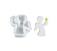 Wsdsgz Stampi per la fabbricazione del silicone del commestibile con 6 disegni di festival di renna, cavallo, stella, angelico, Natale, stampi per festival in silicone
