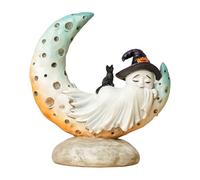 Wsdsgz Strega mistica spettrale sdraiata sulla scultura con base in resina Hallowen ornamento decorazione soggiorno da collezione Halloween decorazione per la casa