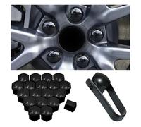 WSDUILA 24 Pezzi Copri Bulloni Auto per Seat Leon I 1999-2005, Set di Cappucci copridadi per bulloni Ruota con Set di Strumenti di Rimozione per Auto,Black-17mm