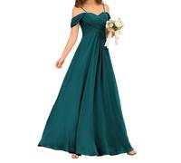 WSEYU Abiti da damigella d'onore con spalline sottili per abiti da sera da sposa abiti da ballo con volant abito da cocktail taglie forti, Foglia di t, 38