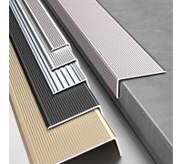 WSFDJX Soglia in Striscia di Metallo, Scale Interne ed Esterne Antiscivolo e Impermeabili, Protezione for Bordi Scale da 90 cm, Cuscinetti for Aiutare Gli Anziani(Gold,90cm L 100mm*30mm)