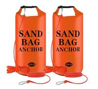 WSFSLJWDW Sacchetti di ancoraggio per sabbia da 11,3 kg, impermeabili, kit 2 in 1 con boa regolabile per piccole barche, jetski, moto d'acqua, canoe e kayak