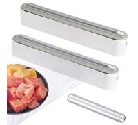 WSFYTAM Set da 2-Dispenser per Pellicola Alimentare, Dispenser Alluminio E Inclusa Una Rotella Taglia Gratuita. Adatto Alluminio, Carta Forno, Fritto, ECC.,Grigio