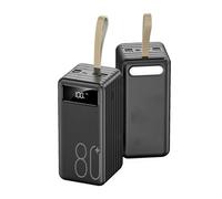 WSGDSG Power Bank, Caricabatterie Portatile da 100000 mAh con Uscite e Ingressi, Caricabatterie Rapido per iPhone con Torcia Batteria Esterna USB C ad Altissima capacità(Size:Nero,Color:80000Mah)