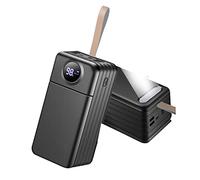 WSGDSG Power Bank, Caricabatterie Portatile da 100000 mAh con Uscite e Ingressi, Caricabatterie Rapido per iPhone con Torcia Batteria Esterna USB C ad Altissima capacità(Size:Nero,Color:100000Mah)