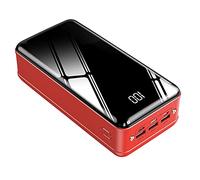 WSGDSG Power Bank da 60000 mAh per Campeggio all'aperto Caricatore Portatile con Ricarica ad Alta velocità da 2,1 A Batteria Esterna con Display LED per Telefoni Tablet(Size:Rosso,Color:40000Mah)