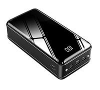 WSGDSG Power Bank da 60000 mAh per Campeggio all'aperto Caricatore Portatile con Ricarica ad Alta velocità da 2,1 A Batteria Esterna con Display LED per Telefoni Tablet(Size:Nero,Color:40000Mah)
