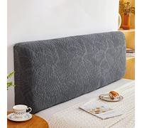 WSGJHB Copri Testata Letto Matrimoniale，Elastico Copritesta Letto Matrimoniale Protezione Copritestiera Stampa Tinta Unita Copri Testiera Letto Matrimoniale 210-240 cm Grigio Scuro