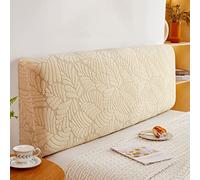 WSGJHB Copri Testata Letto Matrimoniale, Elastico Copritesta Letto Protezione Copritestiera Stampa Tinta Unita Copri Testiera 210-240 cm Beige