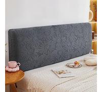 WSGJHB Copri Testiera Letto Matrimoniale, Copritesta Letto Matrimoniale Elastico Protezione Copritestiera Stampa Tinta Unita Copri Testiera Letto Matrimoniale 110-140 cm Grigio Scuro