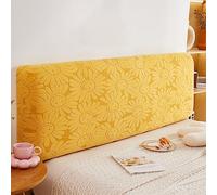 WSGJHB Copri Testiera Letto Matrimoniale, Copritesta Letto Matrimoniale Elastico Protezione Copritestiera Stampa Tinta Unita Copri Testiera Letto Matrimoniale 110-140 cm Giallo