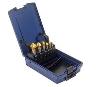 WSH-TOOLS Set di svasatori conici M6, M8, M10, M12, M16, M20 HSSE-Co5, scatola in plastica, 6 pezzi