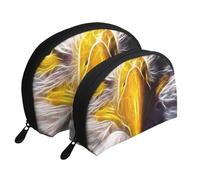 WSHFFILO American Bald Eagle Stampato Borse Portatile Pochette Sacchetto Trucco, bianco, Taglia unica