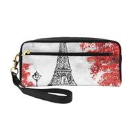 WSHFFILO Astuccio per matite con stampa di Parigi, piccola borsa per trucchi, astuccio
