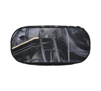 WSHFFILO Astuccio per matite con stampa di treno a vapore e nuvole, astuccio per cancelleria portatile, Nero , Taglia unica, Portamonete