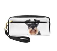 WSHFFILO Astuccio per matite con stampa Schnauzer ben educato, piccola borsa per il trucco, astuccio portatile per cancelleria