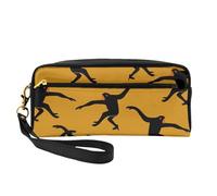 WSHFFILO Astuccio per matite con stampa scimmia nera Gibbon piccola borsa per il trucco astuccio portatile per cancelleria