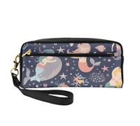 WSHFFILO Astuccio per matite con stampa sirena nell'oceano, piccola borsa per il trucco, astuccio portatile per cancelleria