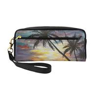 WSHFFILO Astuccio per matite con stampa tramonto tropicale piccola borsa per il trucco astuccio portatile per cancelleria