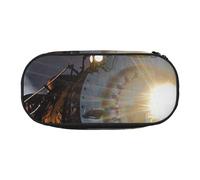 WSHFFILO Astuccio per matite con stampa treno a vapore, astuccio per matite e cancelleria portatile, Nero , Taglia unica, Portamonete