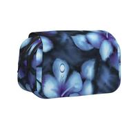 WSHFFILO Astuccio per penne a conchiglia con stampa floreale tropicale a doppia conchiglia, astuccio per cancelleria portatile, Nero , Taglia unica, Portamonete