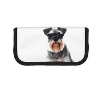 WSHFFILO Astuccio per penne in tela stampata con schnauzer ben educato, astuccio per cancelleria portatile, Nero , Taglia unica, Portamonete