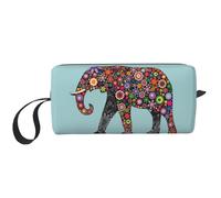 WSHFFILO Astuccio piccolo per trucchi con stampa di elefanti allegro