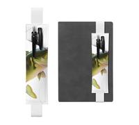 WSHFFILO Astuccio portapenne in pelle stampata con esca con lenza che mangia pesciolini, bianco, Taglia unica, Portamonete