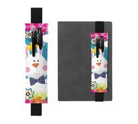 WSHFFILO Astuccio portapenne in pelle stampata con scritta "Spring Happy Easter Holiday", Nero , Taglia unica, Portamonete