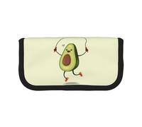 WSHFFILO Avocado Rope Skipping tela stampata penna caso matita sacchetto portatile cancelleria Pouch, Nero , Taglia unica, Portamonete