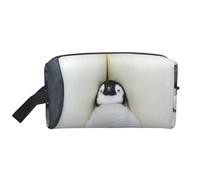 WSHFFILO Beauty case da viaggio con stampa di famiglia di pinguini, bianco, Taglia unica