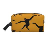 WSHFFILO Beauty case da viaggio con stampa scimmia nera Gibbon, bianco, Taglia unica