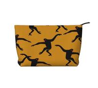 WSHFFILO Beauty case da viaggio in velluto a coste con stampa scimmia nera, Nero , Taglia unica