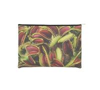 WSHFFILO Beauty case da viaggio riutilizzabile in carta stampata con piante carnivore