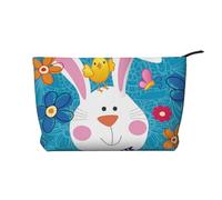 WSHFFILO Beauty case in velluto a coste stampato con scritta "Spring Happy Easter Holiday" (lingua italiana non garantita), Nero , Taglia unica