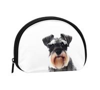 WSHFFILO Ben Behaved Schnauzer stampato Shell Storage Bag Mini Coin Organizer, Nero , Taglia unica