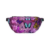 WSHFFILO Borsa a tracolla con stampa farfalle viola casual