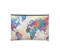 WSHFFILO Borsa cosmetica riutilizzabile di carta stampata astratta della borsa cosmetica del sacchetto di trucco di viaggio della borsa dell'arte