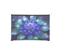 WSHFFILO Borsa cosmetica riutilizzabile di carta stampata del fiore blu di fantasia della borsa di trucco della borsa di trucco della borsa dell'