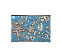 WSHFFILO Borsa cosmetica riutilizzabile di carta stampata dell'oceano Shell di viaggio della borsa cosmetica del sacchetto di trucco della borsa