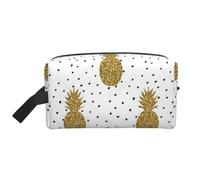 WSHFFILO Borsa da viaggio con stampa di ananas glitter dorata, taglia unica, bianco, taglia unica, bianco, taglia unica
