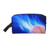 WSHFFILO Borsa da viaggio con stampa palla da basket blu fuoco, bianco, Taglia unica