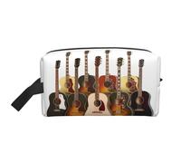WSHFFILO Borsa per cosmetici da viaggio con stampa per chitarra, bianco, taglia unica, Bianco, Jeden rozmiar