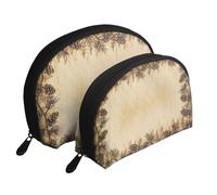 WSHFFILO Borsa portatile per il trucco del sacchetto della frizione delle borse stampate del bordo della, bianco, Taglia unica