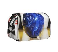 WSHFFILO Bowling stampato doppio Clamshell Pen Case Pencil Pouch Portable Stationery Bag, Nero , Taglia unica, Portamonete