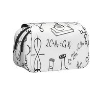 WSHFFILO Chimica Stampa Stampato Doppio Clamshell Pen Case Matita Sacchetto Portatile Cancelleria Bag, Nero , Taglia unica, Portamonete