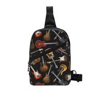 WSHFFILO Chitarre stampato Pacchetto petto Sling Zaino