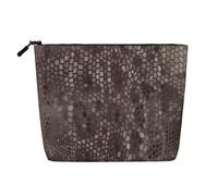 WSHFFILO Classica pelle di serpente stampata finta canapa trucco borsa viaggio toilette borsa cosmetica pochette, Nero , Taglia unica