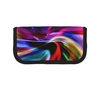 WSHFFILO Colorato Tie Dye stampato Canvas Pen Case Pencil Pouch Portable Stationery Pouch, Nero , Taglia unica, Portamonete